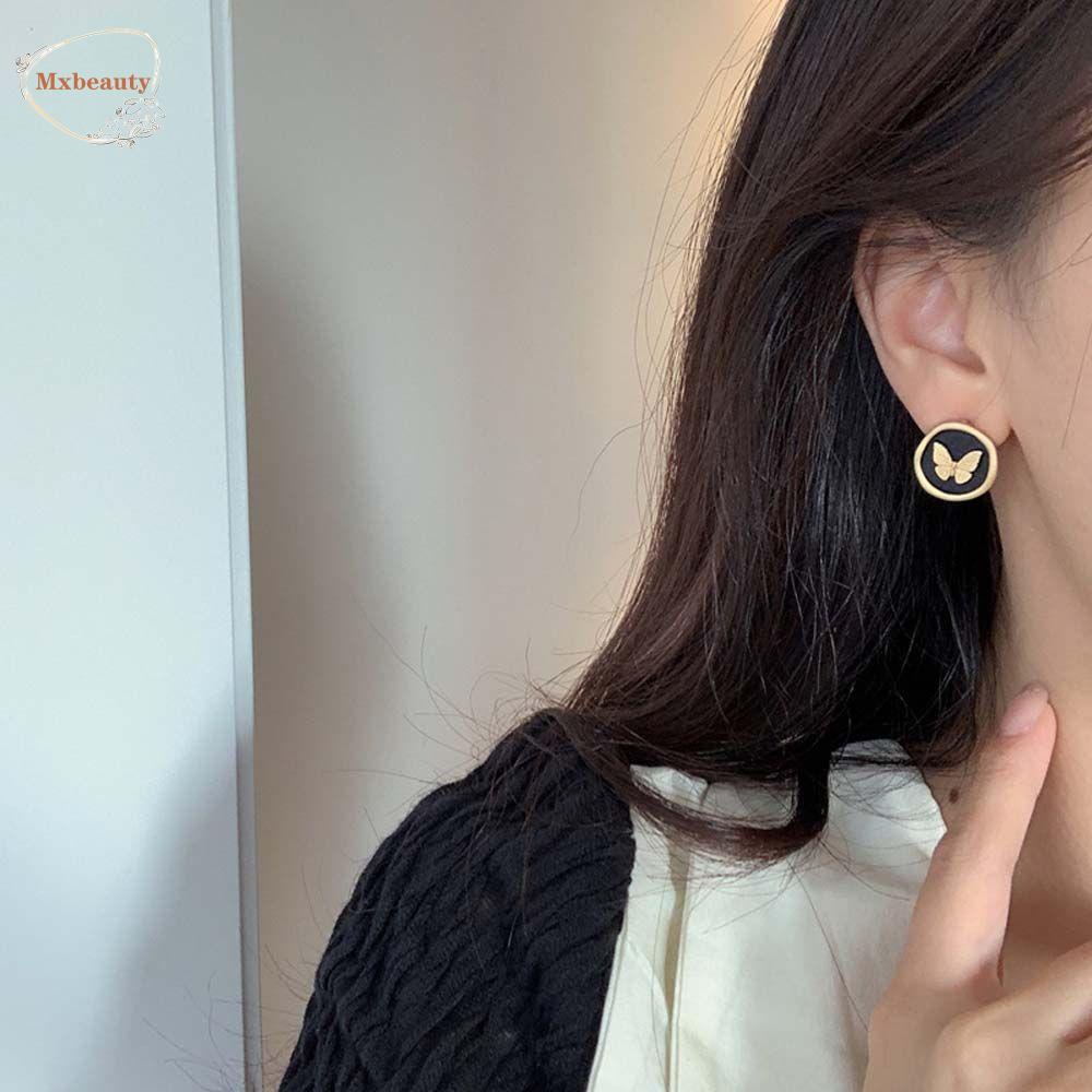 Mxbeauty Stud Earrings Lucu Elegan Temperamen Indah Retro Frosted Wanita Earrings