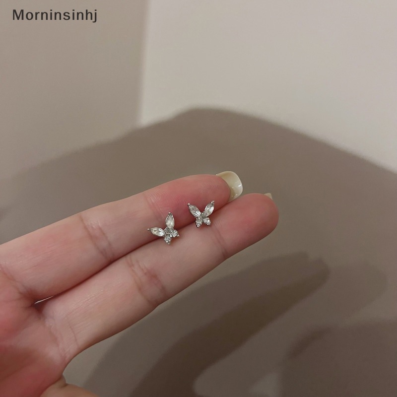 Mornin Anting Kristal Fashion Untuk Wanita Butterfly Stud Earring Perhiasan Pesta id