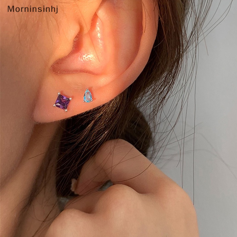 Mornin 1pasang S925 Perak Geometri Anting Telinga Tulang Kuku Untuk Wanita Tulang Rawan Anting Spiral Stud Earring Tubuh Perhiasan Hadiah id