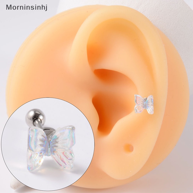 Mornin 1pcs Fashion Kupu-Kupu Beruang Ikatan Simpul Anting Telinga Tulang Kuku Untuk Wanita Tulang Rawan Anting Spiral Stud Earring Tubuh Perhiasan Hadiah id