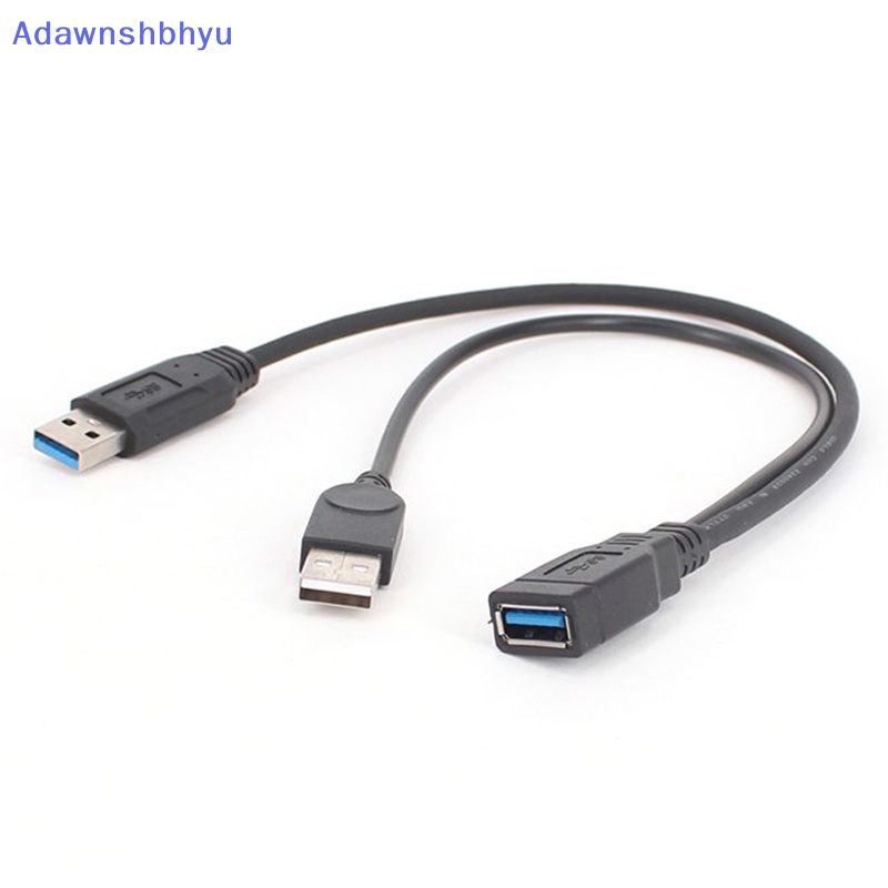 Adhyu Kabel USB 3.0 Kabel Dual Power Charge Y Adapter Male to Female Cord ID