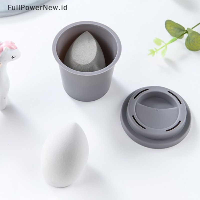 Power Gelas Kopi Kosong Bentuk Beauty Sponge Holder Bedak Puff Bubuk Sponge Case ID