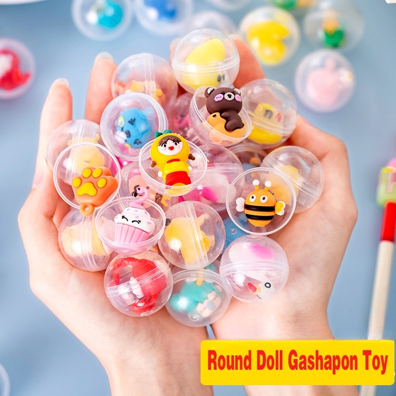 1pc Kejutan Telur Kapsul Egg Ball/Mainan Bola Transparan/Mainan Hewan Simulasi Mini/Mainan Telur Twist Boneka Bulat 32mm/anak Model Boneka/Hadiah Ulang Tahun/Koleksi