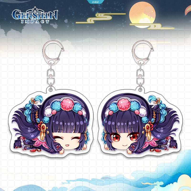 Gantungan Kunci Game Genshin Impact Zhongli Yelan Venti Gantung Hewan Interlayer Key Chain Aksesoris Tas Lucu Liontin Key Ring Hadiah [ZK]