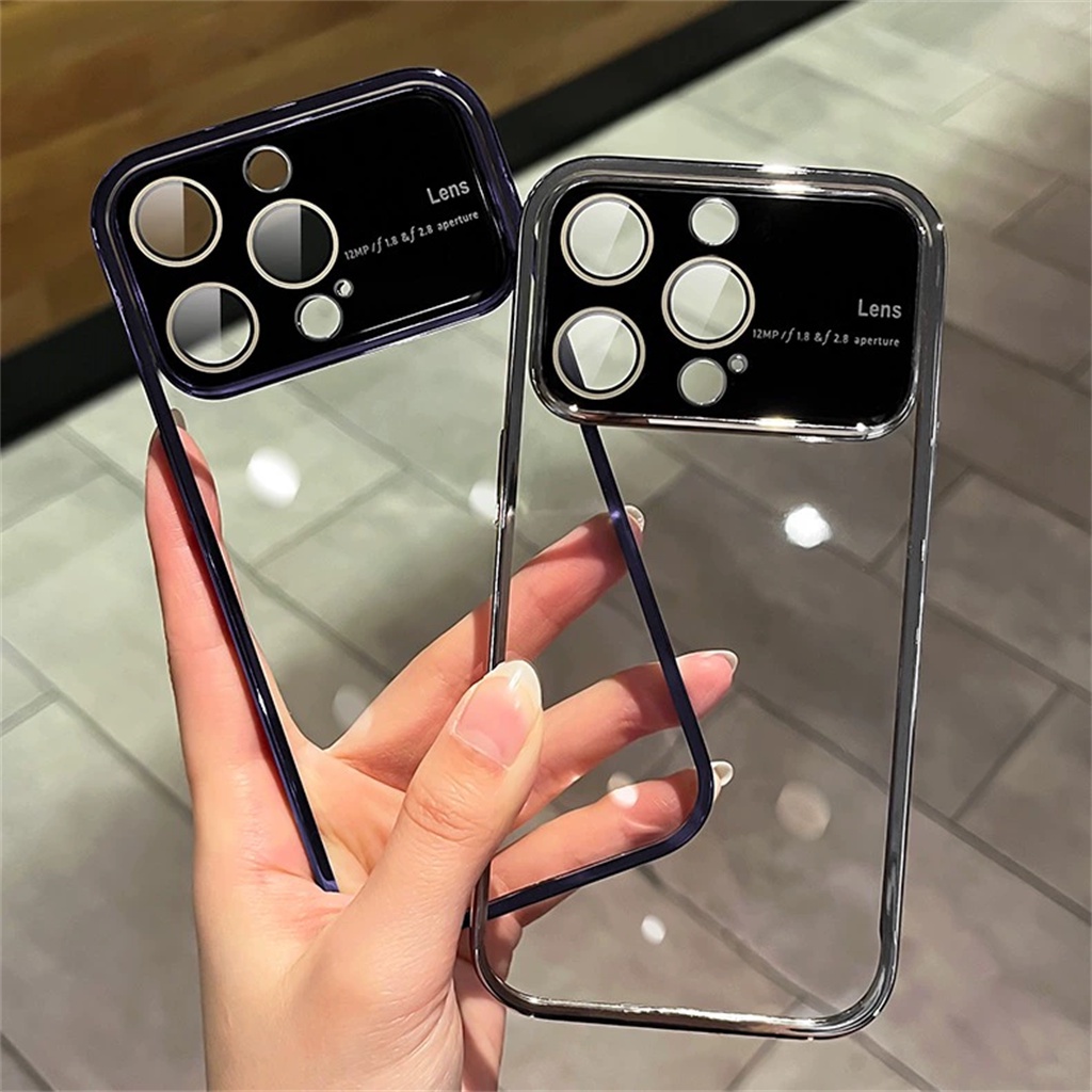 IPHONE Casing Lensa Proteksi Kamera Iphone14 Pro Max Transparan Mewah Iphone12 13 Pro Max14 Plus 11 Pro Max Cakupan Penuh shockproof soft case