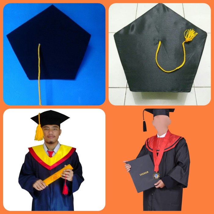 COD Jual Murah Topi toga dan topi wisuda - Tali Kuning