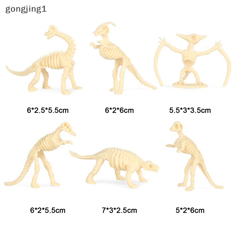 Ggg 12pcs Mainan Dinosaurus Model Simulasi Kerangka Fosil Set Mini Action Figure ID