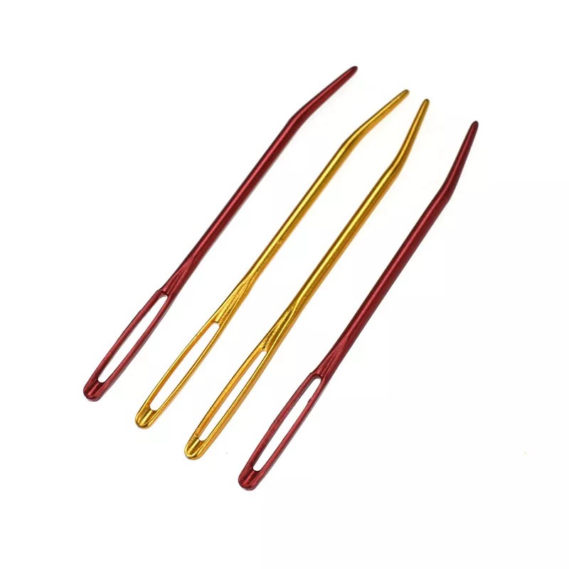 2pcs jarum rajut crochet ALUMINIUM ujung bengkok
