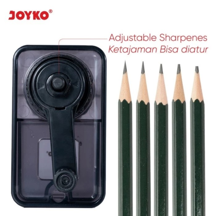 Sharpener Pencil Anti Slip JOYKO A168 Serutan Putar / Rautan Pensil A 168