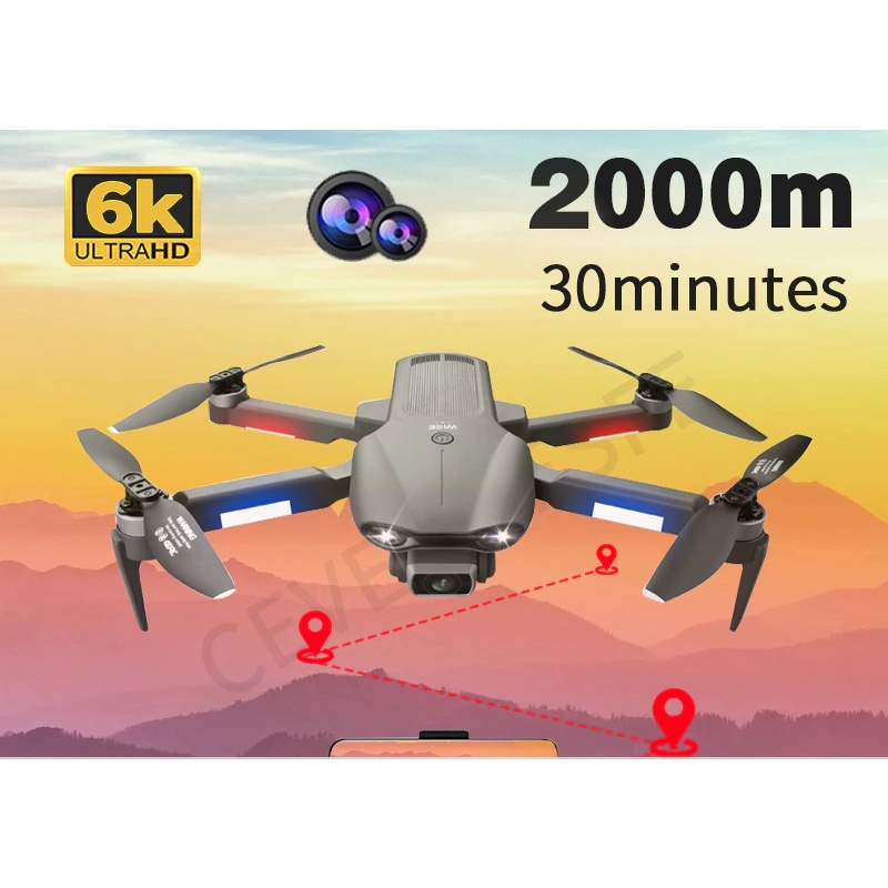 8 WISE 4DRC F9 GPS Drone 5G 6K Dual HD Camera Brushless Quadcopter