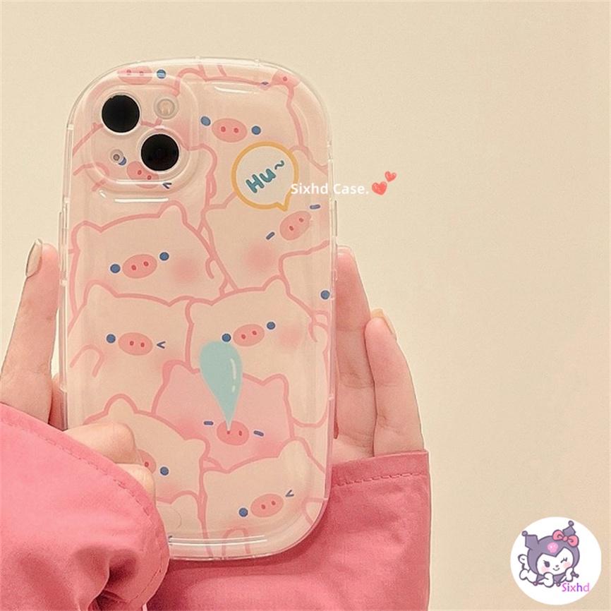 IPHONE Kompatibel Untuk Iphone14 13 12 11 Pro Max SE2020 X Xr Xs Max8 7 6 6s Plus Cute Pink Sleepy Pig Phone Case Lembut TPU Penutup Perlindungan