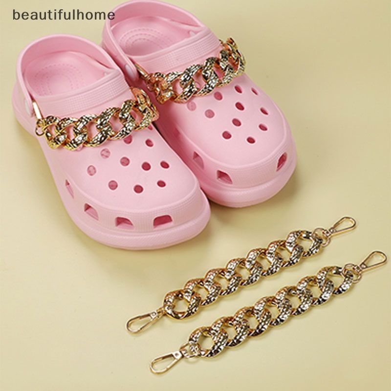 {beautifulhome} 1pc Rantai Logam Mewah CROC Ch Desainer Perhiasan DIY Sepatu Pesta Decarasi Untuk CROC Cs Anak Laki-Laki Wanita Gadis Hadiah.