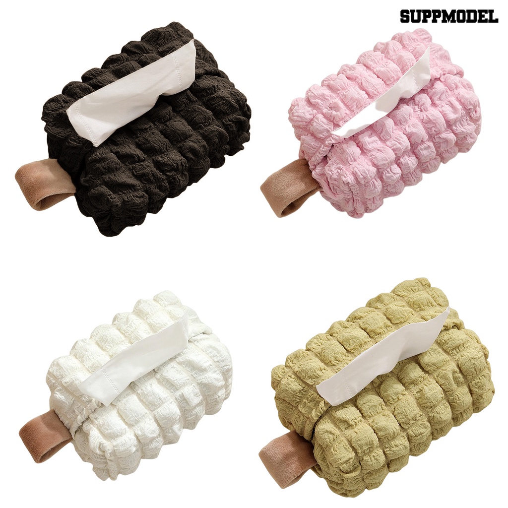 [SM]Tissue Holder Super Lembut Motif Kisi Kain Hias Lovely Meja Makan Serbet Dispenser Perlengkapan Rumah