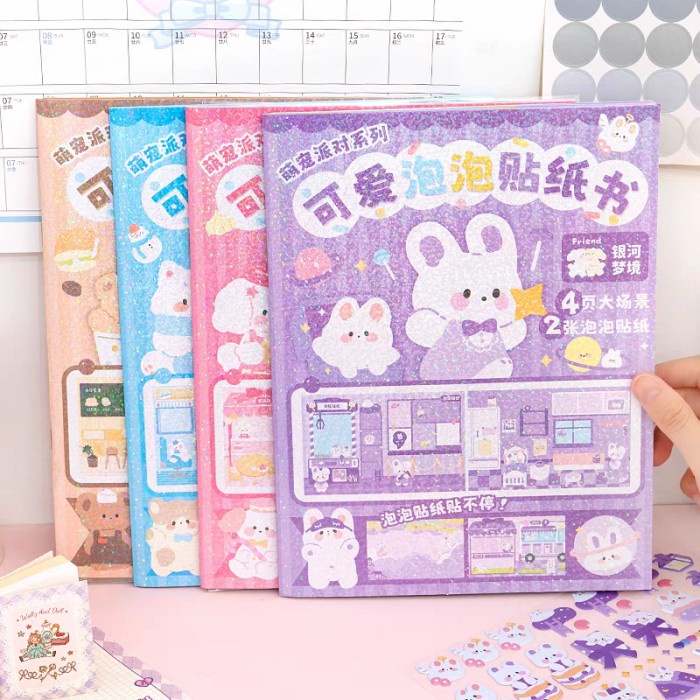 Bubble Buku Stiker Jumbo Set Buku Tempelan PVC 3D Sticker Book Murah Harga Grosir Termurah