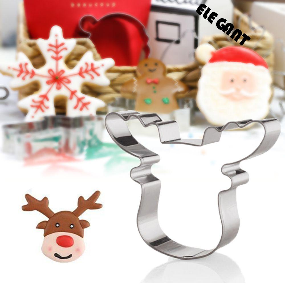 [Elegan] Cookie Cutter DIY Bakeware Alat Dapur Christmas Reindeer