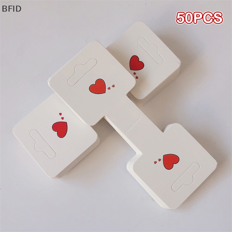 [BFID] 50pcs Kartu Packing Hati Gaya Sederhana Untuk Handmade Kalung Gelang Bando Hairband Kartu Display Eceran Tag Gantung Label [ID]