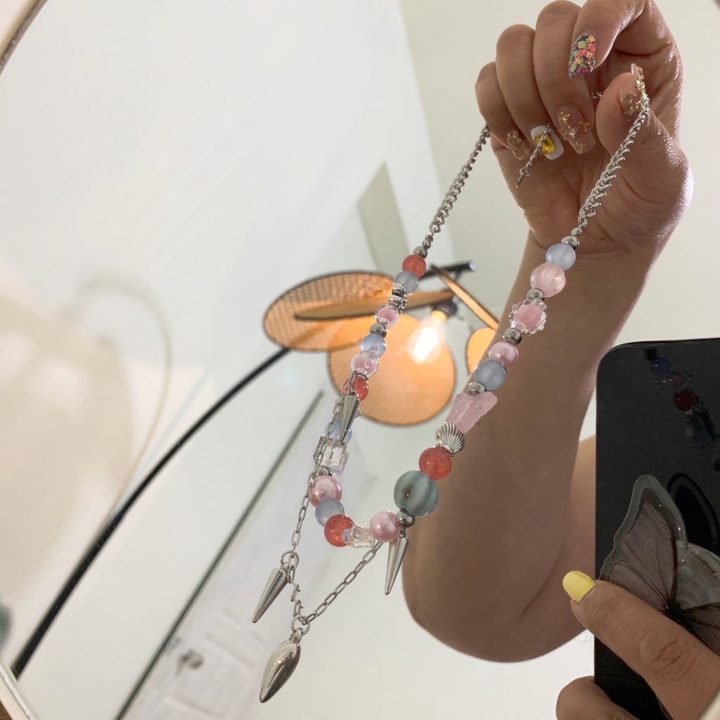 Drop Rainbow Candy Necklace Aksesoris Tren Rantai Tulang Selangka Harajuku