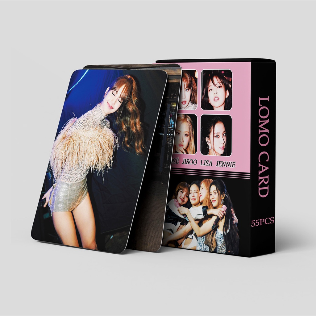 55pcs /box Album Photocards Black-Pink WORLD TOUR Kartu Lomo Hitam Pink Kpop Postcards