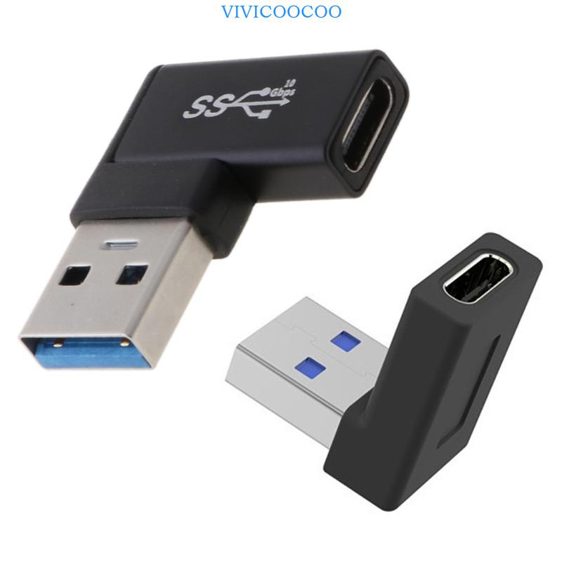 Vivi90° Sudut Kanan Usb3 0 Konverter Tipe C Female to Male Adapter USB-C Untuk Untuk Untuk Smart Phone Konektor Portable