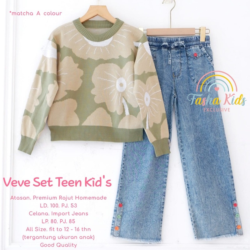 VEVE SET TEEN KIDS (12-16th) ORI FASHA KIDS | Setelan Anak Perempuan