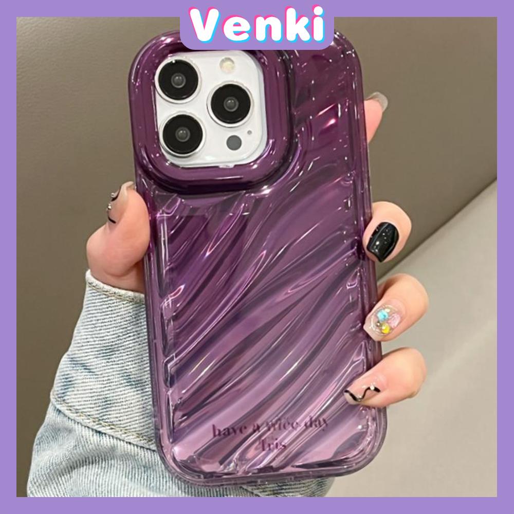 VENKI - Untuk iPhone 11 iPhone Case Laser Reflektif Bening Phone Case TPU Soft Shockproof Airbag Case Gradien Ungu Kompatibel dengan iPhone 14 Pro max 13 Pro max 12 Pro Max XR XS 7