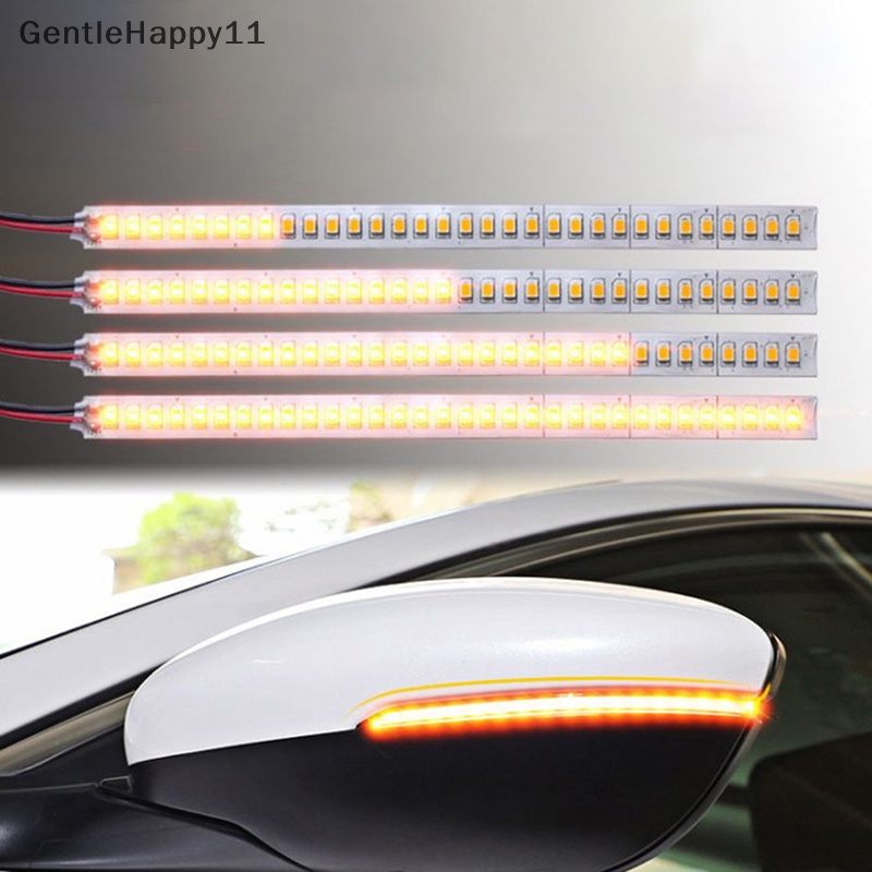 Gentlehappy 2pcs Lampu Indikator Spion Mobil LED DRL Streamer Auto Headlight Strip id