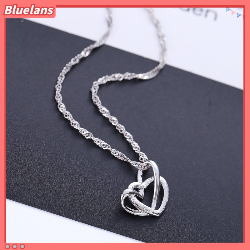 [BLS] Kalung Liontin Hati Ganda Klavikula Elegan