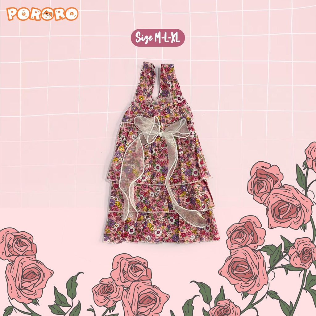 PORORO - Baju Kucing - Dress Orchid Flower