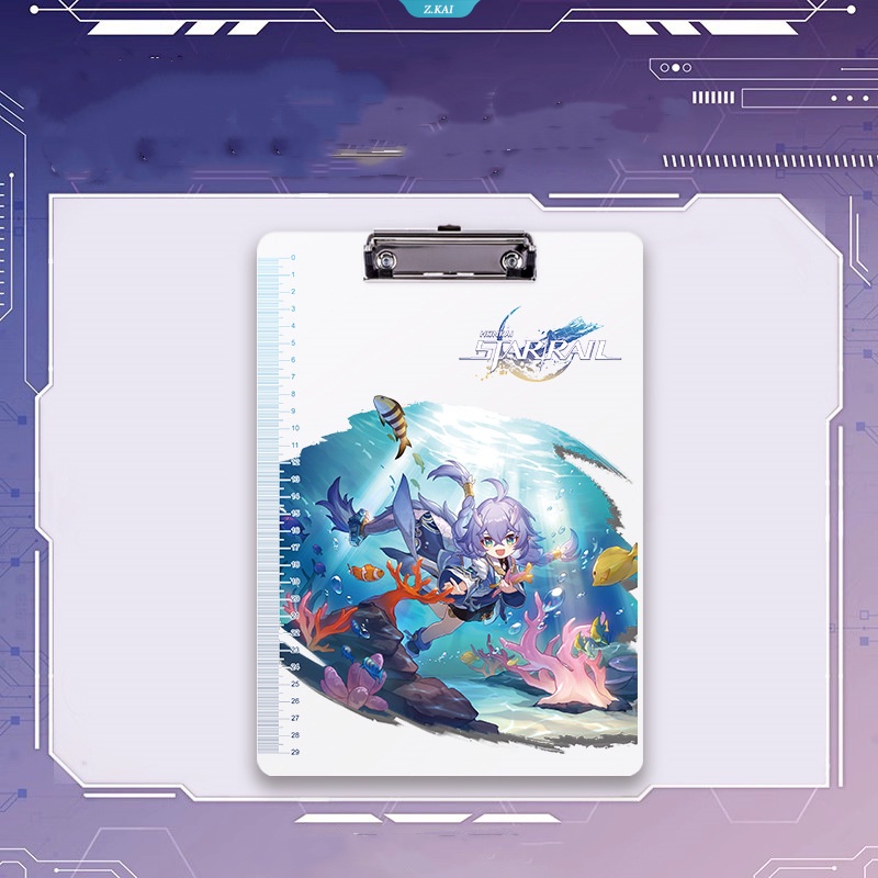 Honkai Star Rail Anime Kartun Karakter Kafka Dan Heng Maret 7th Silver Serigala Blade Perlengkapan Alat Siswa A4 Bening Frosted Folder Pad [ZK]