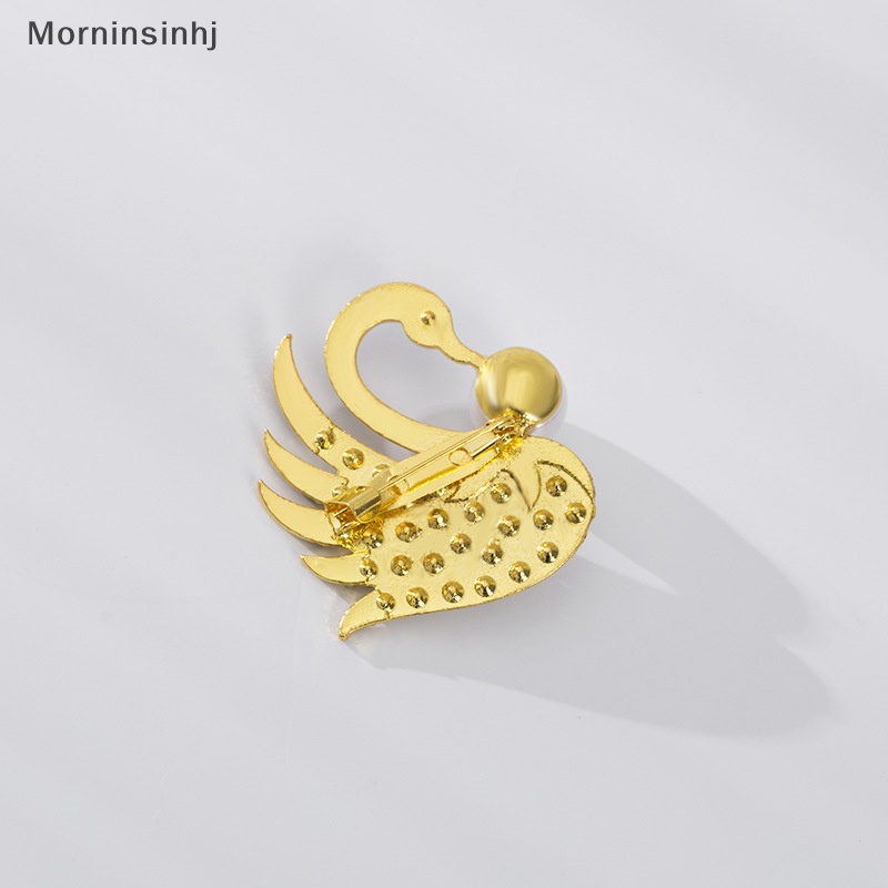 Mornin Fashion Mutiara Swan Bros Pin Untuk Wanita Pakaian Mantel Lapel Pin Dekorasi Perhiasan Hadiah id