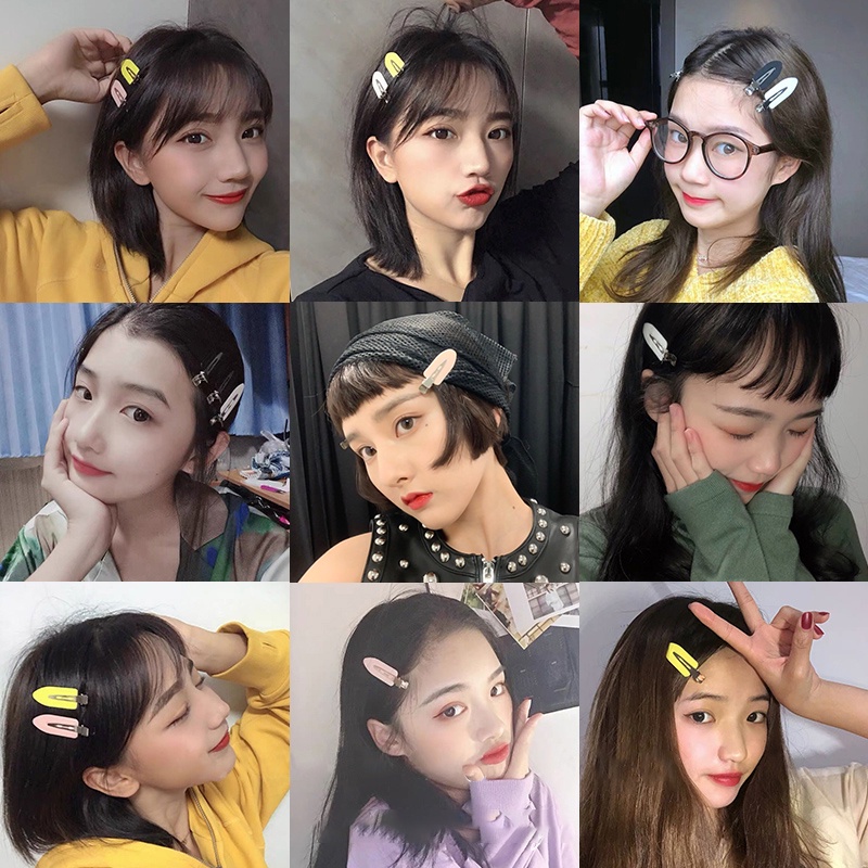 10pcs /Set Korea Fashion Sederhana Jepit Rambut Warna Permen Bb Klip Poni Klip Aksesoris Rambut Gadis