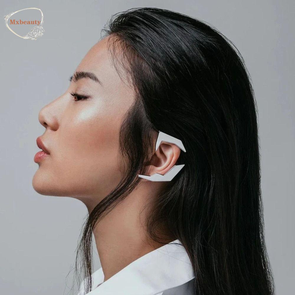 Mxbeauty Klip Telinga Cyberpunk Harian Futuristik Mekanik Ear Wrap Elf Ear Cuff Street Wear Hip Hop Simple Tanpa Tindik Anting Untuk Pria