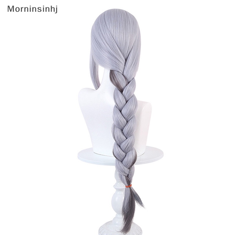 Mornin Game Genshin Impact Shenhe Cosplay Wig Warna Biru Putih Kepang Panjang Rambut 80cm id