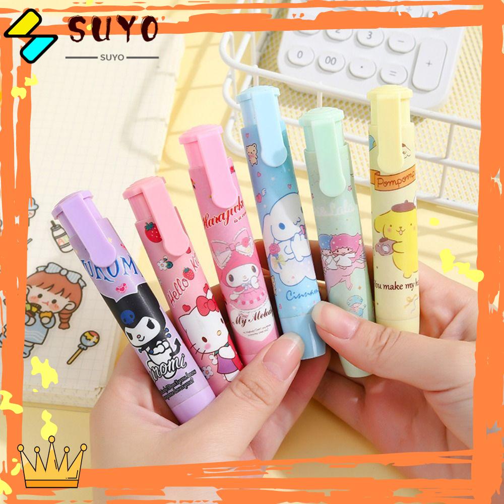 SUYO 3pcs Penghapus Pensil Pres Hadiah Lucu Student Pen Type Eraser