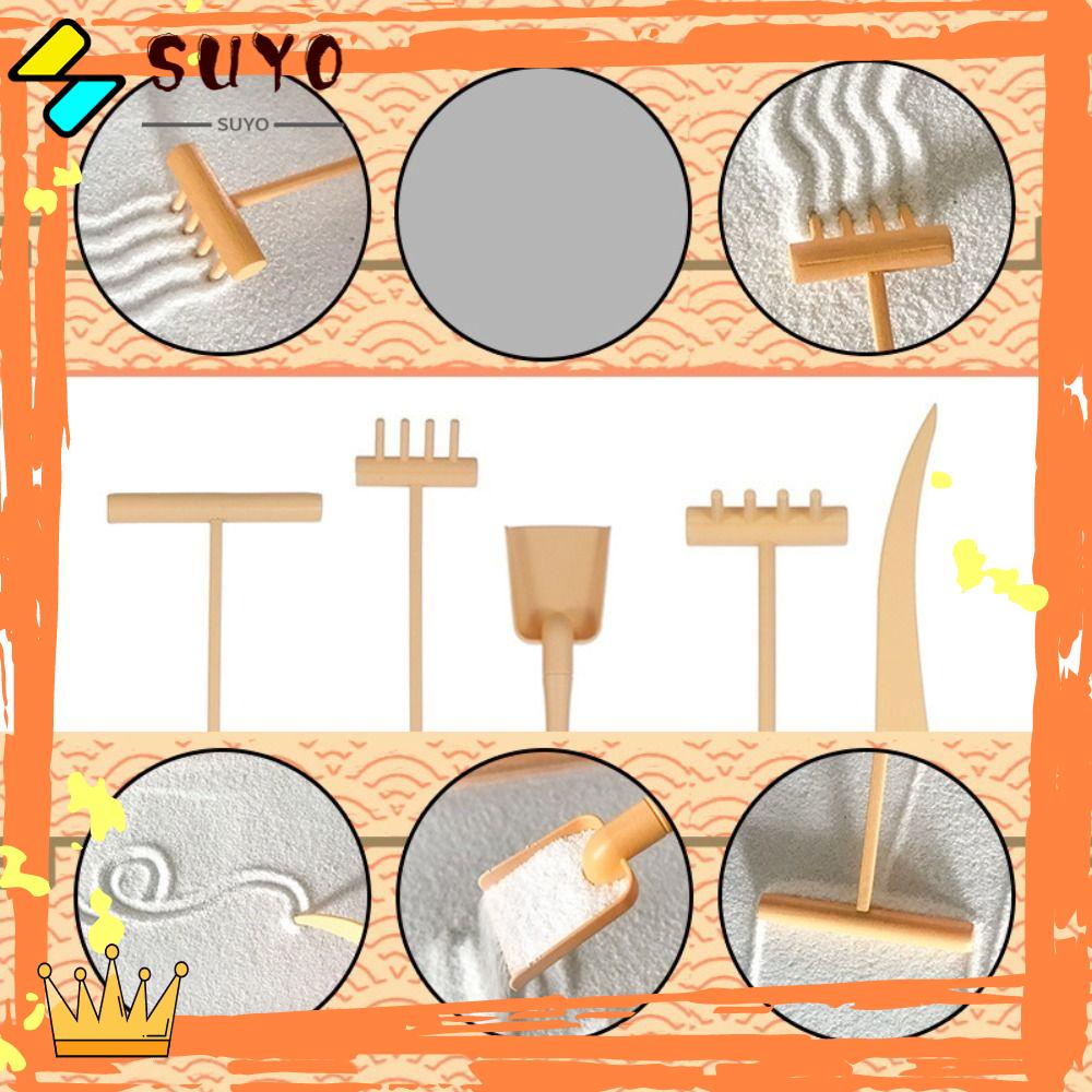 SUYO 6pcs /Set Sand Mini Tools Set Garu Kerajinan Kit Alat Meja Pasir Meja Mainan Anak Dorong Sandbox Mainan