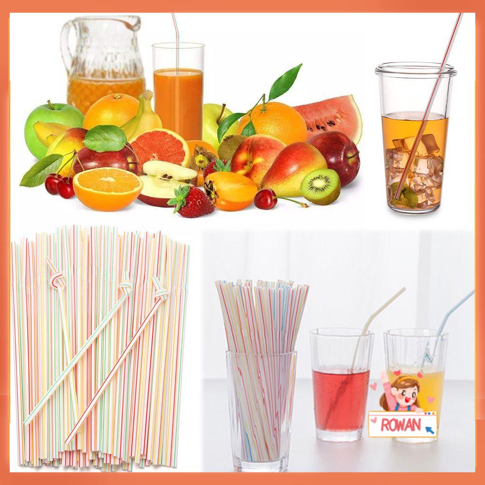 R-FLOWER 100 /200 /300pcs Sedotan Minum Fleksibel Sekali Pakai Dekorasi Pesta Pernikahan Perlengkapan Dapur