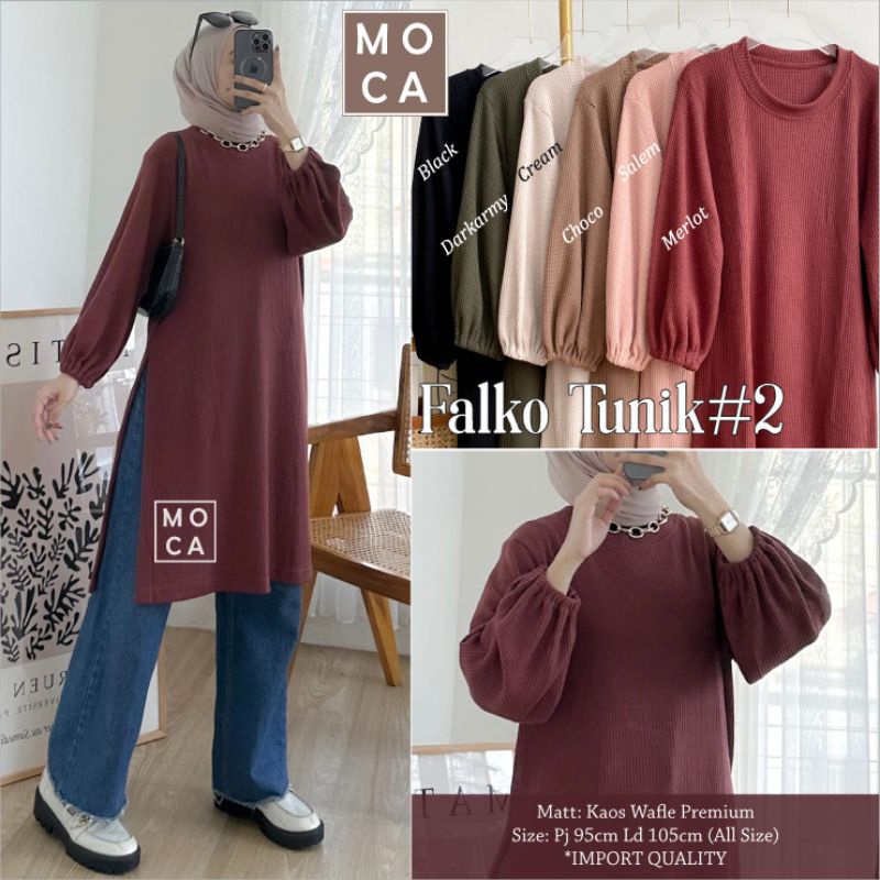 FALKO TUNIK #2 ORI MOCA | Ld105 Kaos Wafle Premium