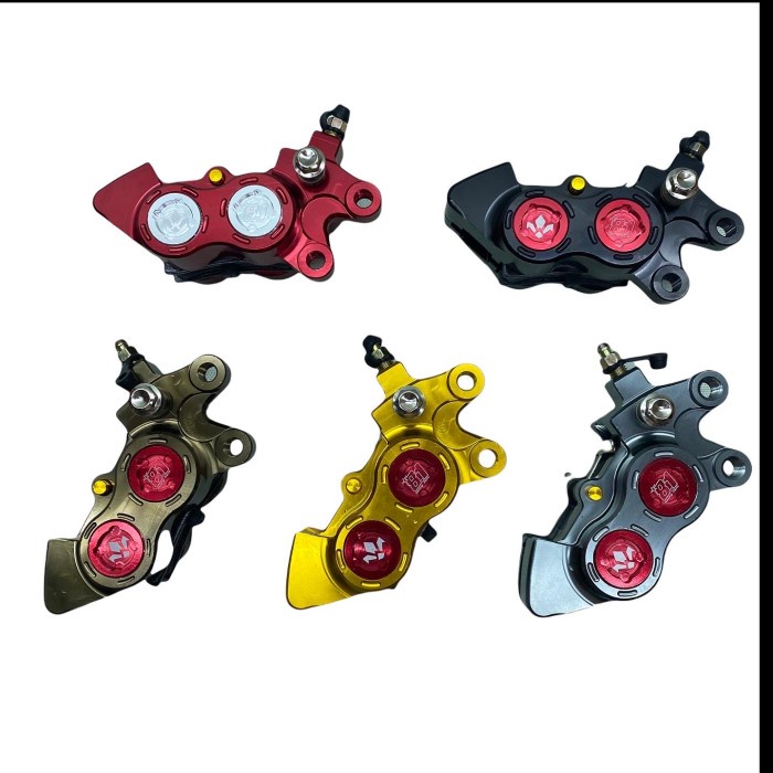 Kaliper Caliper Cakram Kanan Depan 81 Racing Parts 4 Piston Big Pot F - Gold