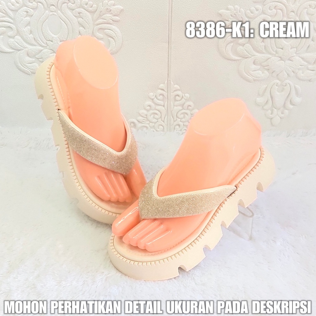 Sendal Jepit Wanita 8386 K1 Sandal Perempuan Import Sol Tebal Terbaru SDLWW