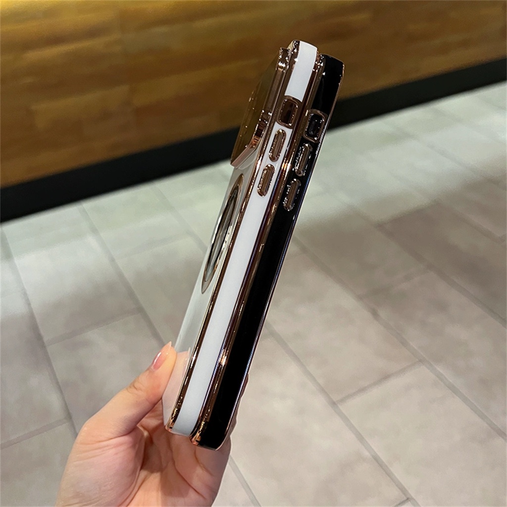 Mewah Berlapis TPUcase iPhone 14 pro max case Iphone12 13 pro Max14 plus Dengan Kamera Perlindungan Lensa Cincin Magnetik Perlindungan shock soft case