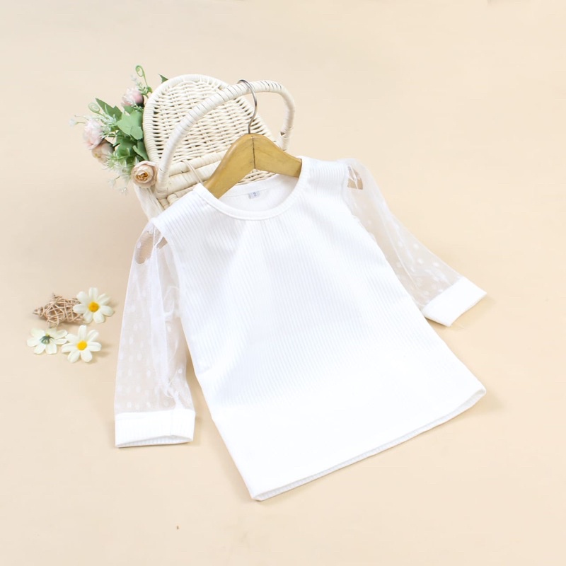 Lissa top kaos tile anak perempuan lucu murah bagus bahan knit