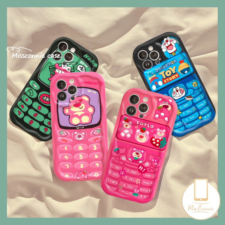 IPHONE Case Pasangan Toy Story Kartun Kompatibel Untuk Iphone11Xr 7Plus 11 14 13 12 Pro MAX XS X Max6 8 6S 7 Plus Se2020 Cute Strawberry Bear Manyo Crocodile Doraemon Phone Button Cover