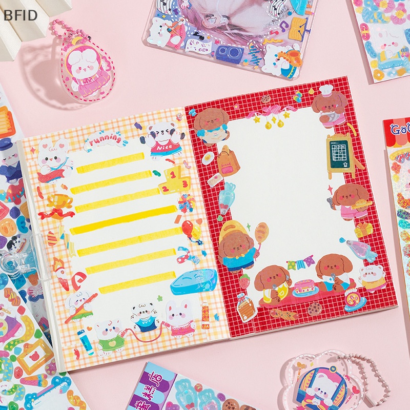 [BFID] Kawaii Laser Goo Card Sticker DIY Scrapbook Stiker Dekorasi Foto Untuk Jurnal Diary Album Card Making DIY Arts [ID]