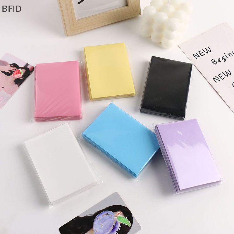 [BFID] 50pcs /pack Ice Cream Color Card Bag Photocard Sleeves Idol Photo Cards Tas Penyimpanan Pelindung PP Frosted Card Film [ID]