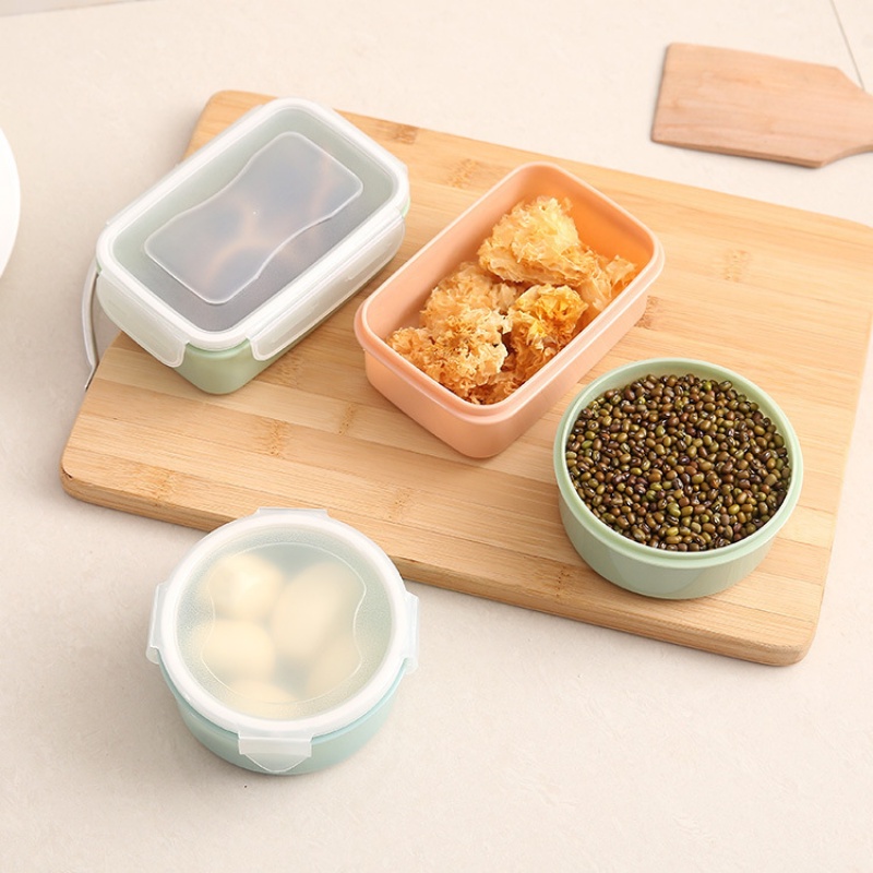 Mini Round Food Storage Jar/ Portable Plastic Lunch Box With Lid/ Kitchen Refrigerator FreshKeeping Case