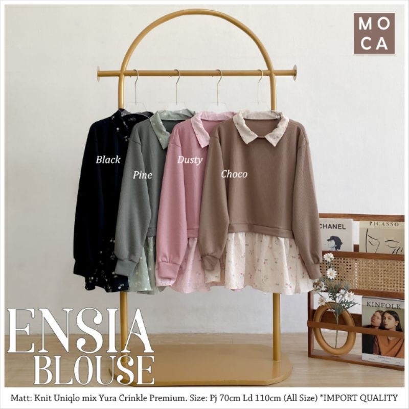 ENSIA BLOUSE ORI MOCA | Ld110 Knit Uniqlo mix Yura Crinkle Premium