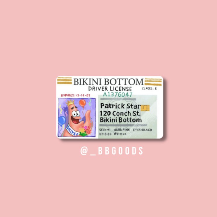 Kartu Flazz BCA gen 2 SPONGEBOB / PATRICK DRIVER LICENSE / SIM Rp.0 - SIM SPONGEBOB, Flazz BCA