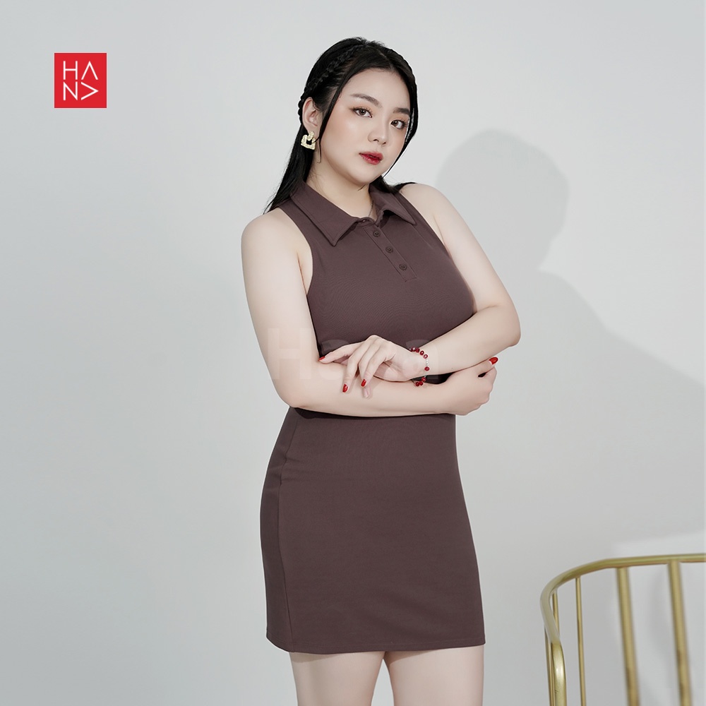 HanaFashion JKT - Jennifer Collar Long Dress / Dress Fitbody Wanita - CD162