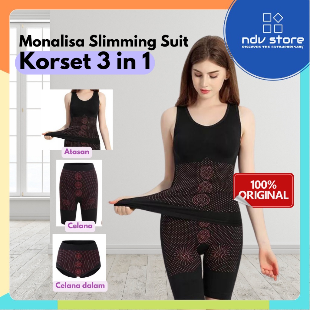 ndvstore - Monalisa Slimming Suit Korset Pelangsing Perut Wanita Baju Pakaian Dalam Pelangsing Badan