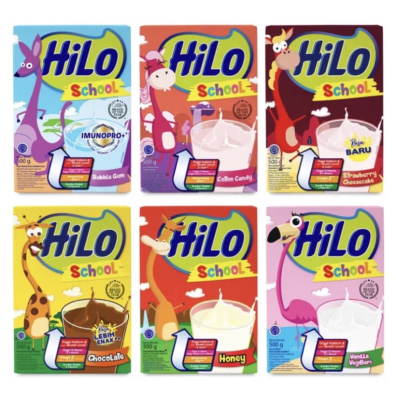 Hilo School Coklat / Vanila Vegiberi / Honey / Strawberry Cheesecake / Cotton Candy / Bubble Gum 500gr / Original 400gr